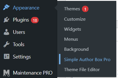 Simple Author Box Menu