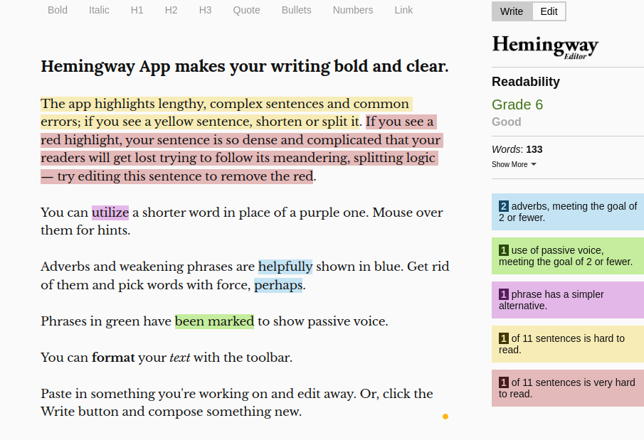 Hemingway App