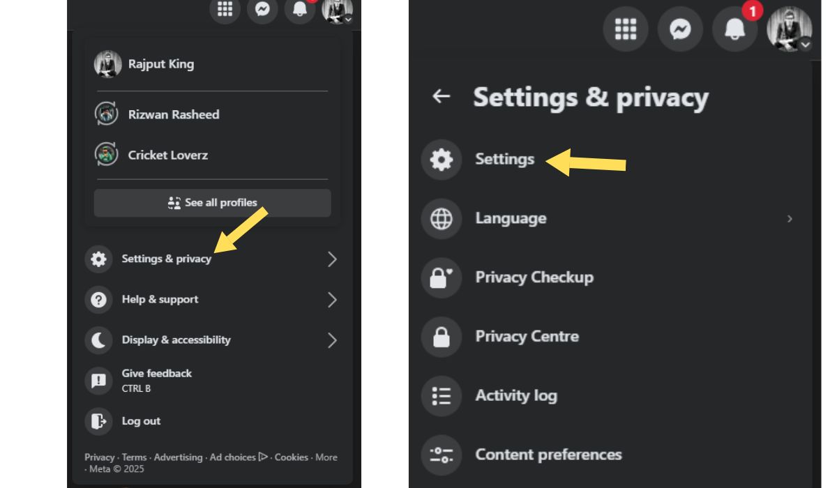 Under the Account Center, select Personal details