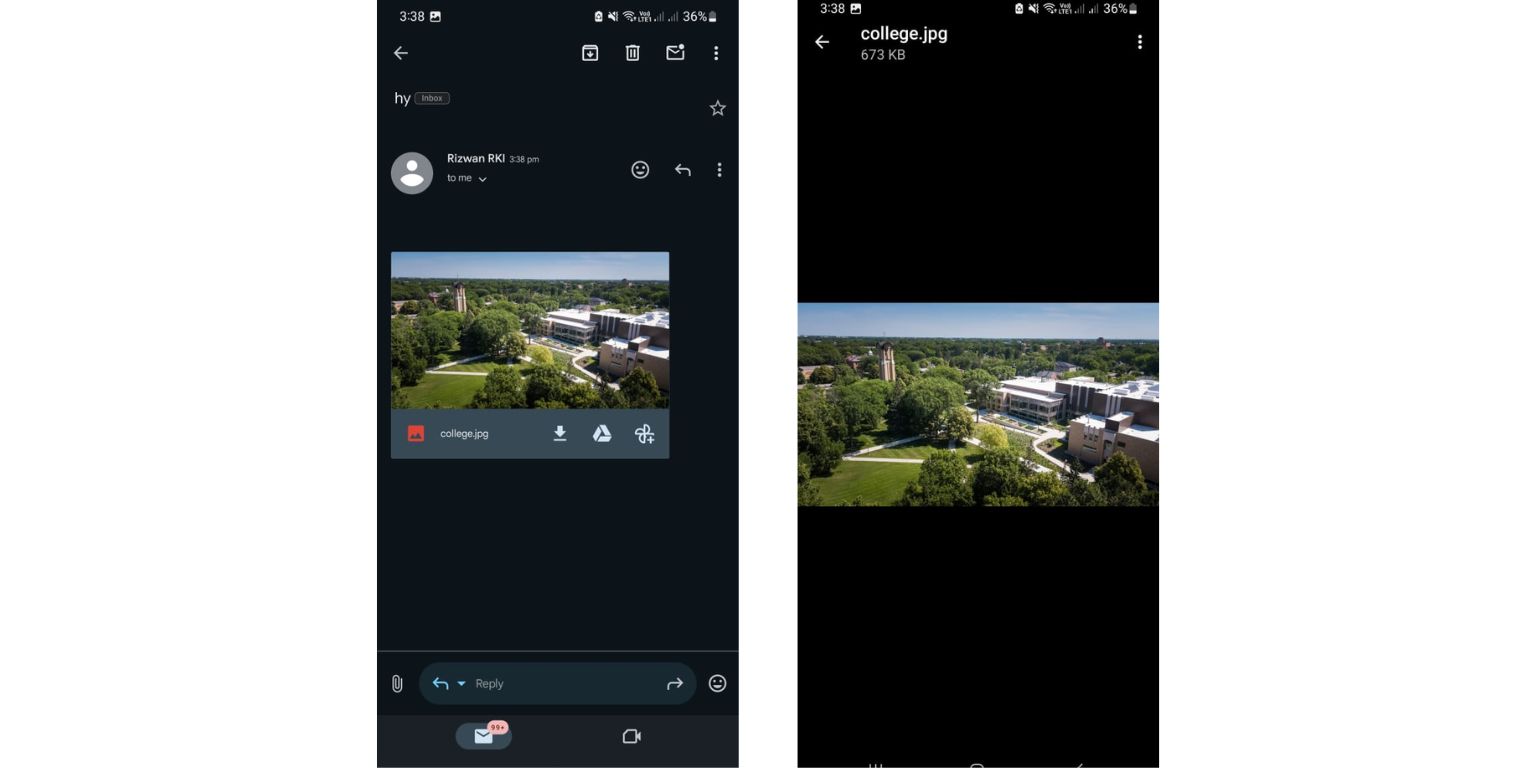Viewing Attachments in the Gmail Mobile App