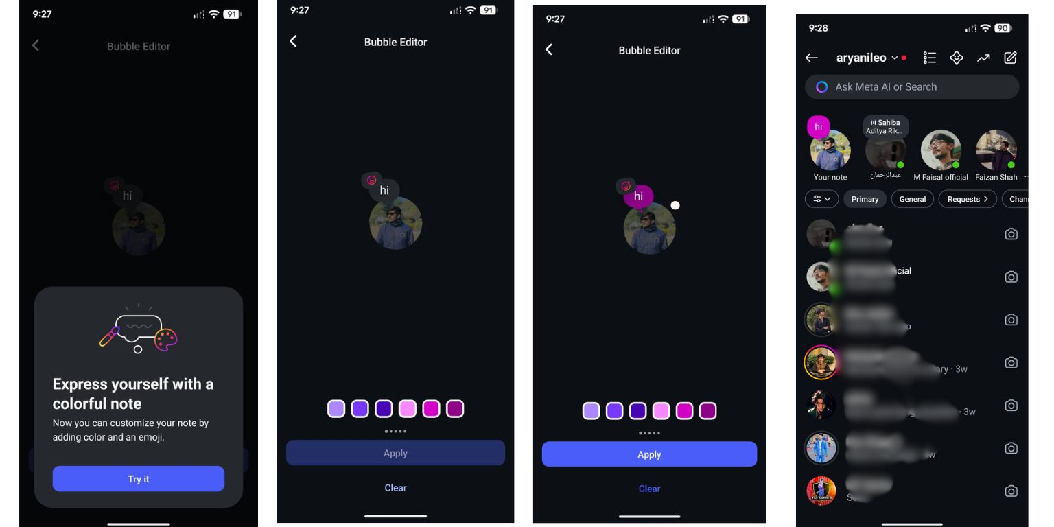How to Change the Color of Your Instagram Note