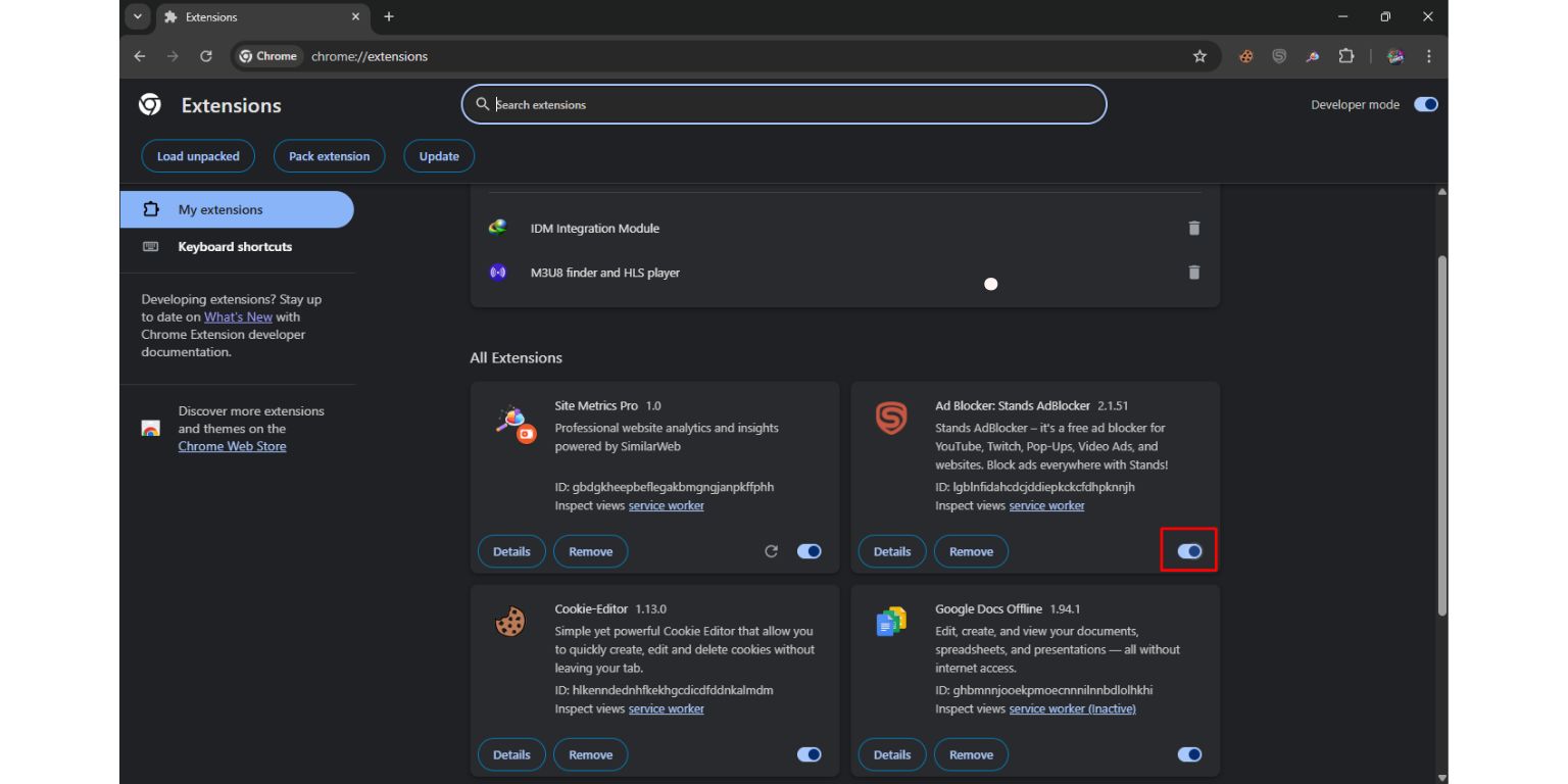 Start by Checking Browser Extensions