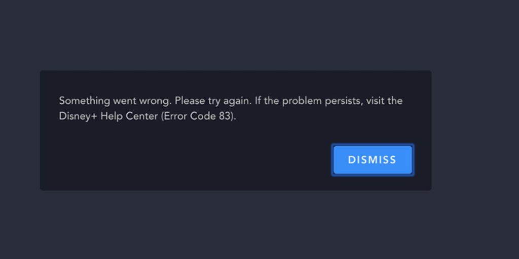 Disney Plus Error Code 83