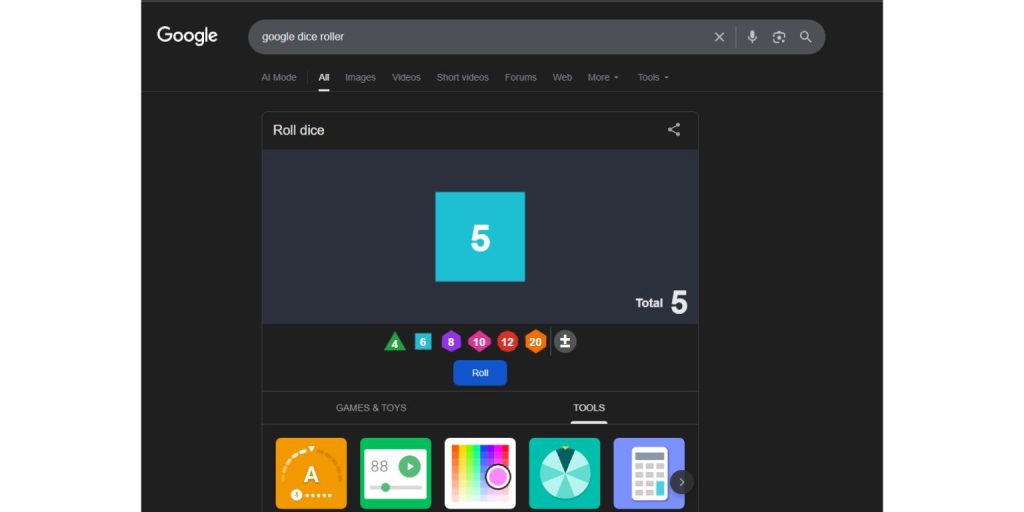 Introduction to Google Dice Roller