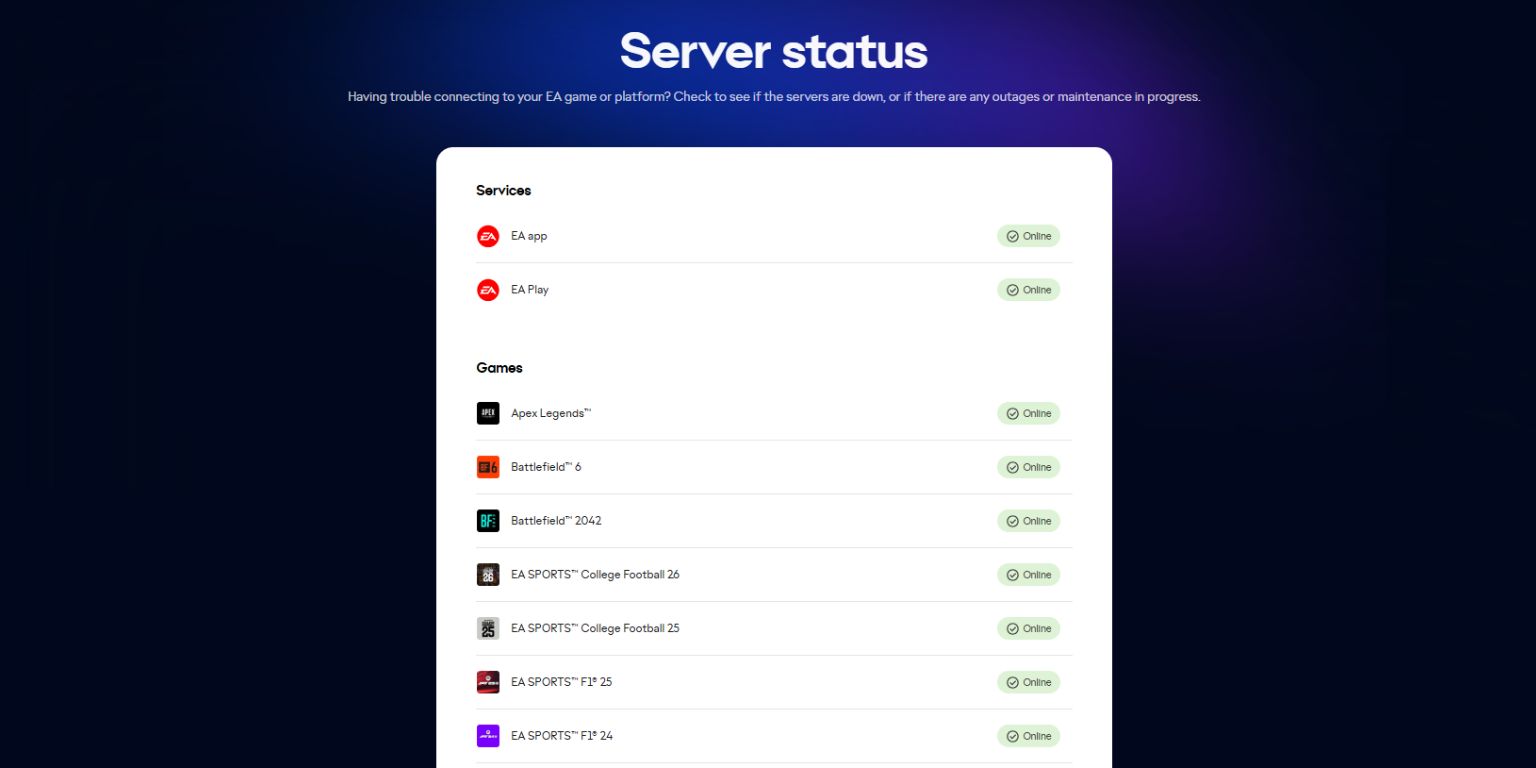 Check EA Server Status